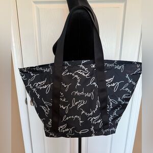PINK Victoria’s Secret Black and White Script Tote Bag